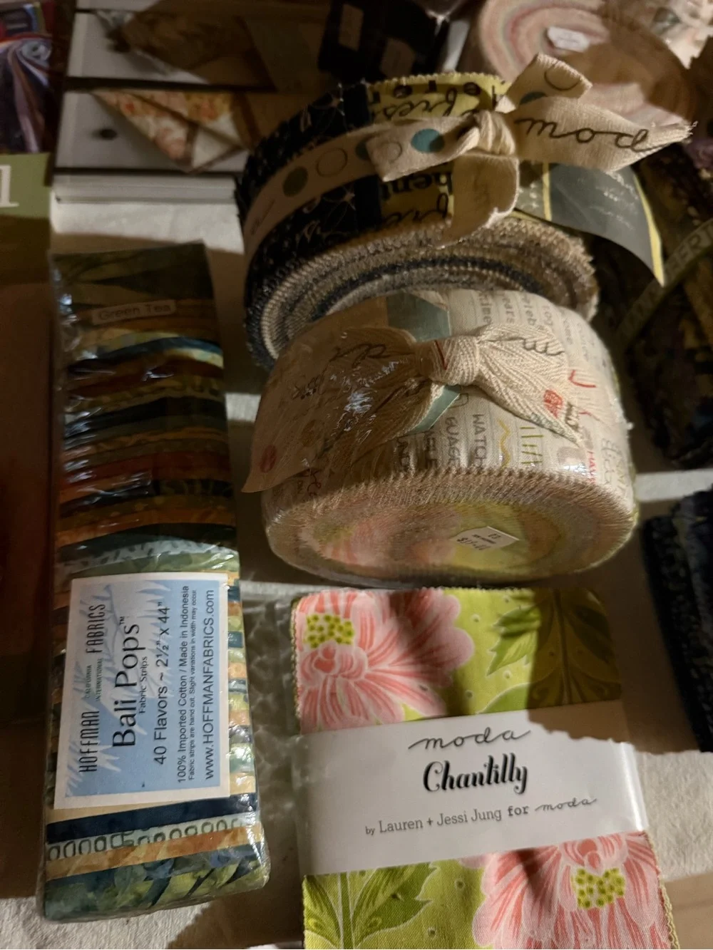Moda Multicolor Jelly Roll and Fabric Bundles